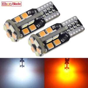 2 x T10 W5W LED Dual Color White Amber Interior Side Wedge Marker Light Bulb 12V - Imagen 1 de 8