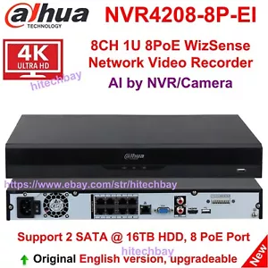 Grabadora de video en red Dahua NVR4208-8P-EI 8CH 8PoE 2SATA 4K NVR AI WizSense 16 MP - Imagen 1 de 7