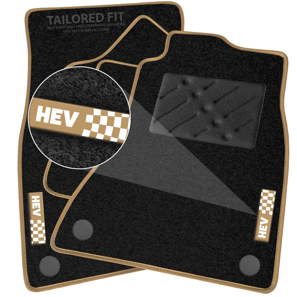 To Fit Toyota Alphard 2002-2008 Tailored Black Car Mats + HEV Badge - Image 1 of 1