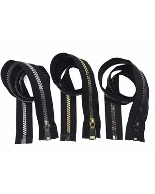 cerniera-lampo-zip-grossa-catena-15-cm-plastica-pressofusa-1-cursore-metallo-luc - Immagine 1 di 4