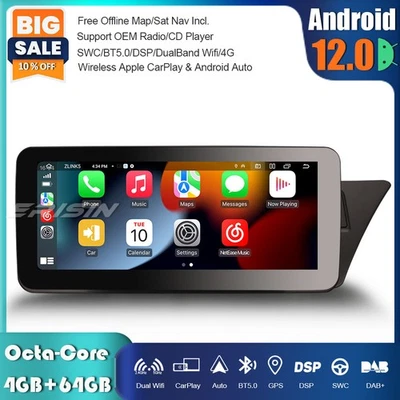 10.25"Android 13 Car Stereo Sat Nav DAB+CarPlay Wifi for Audi A4/A5/B8/S4/S5 RHD - Image 1 of 4