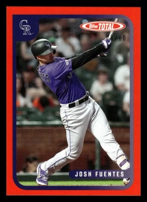 2020 Topps Total Red Parallel /10 #585 Josh Fuentes Colorado Rockies - Image 1 of 2