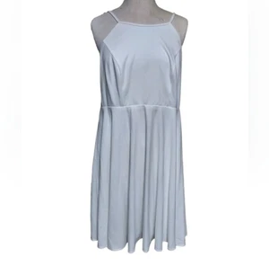 Lulus 1X Abito Midi Bianco Spalline Tank Gonna Cerchio Adatto A Svasato Dimensioni... - Foto 1 di 3