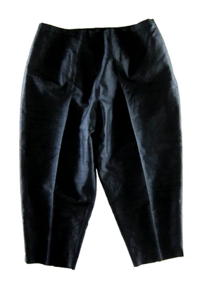 Pantalón Chino Avenue 100% Seda Clásico Negro Frente Plano Cónico Mujer Talla 24 Foto 1 de 4