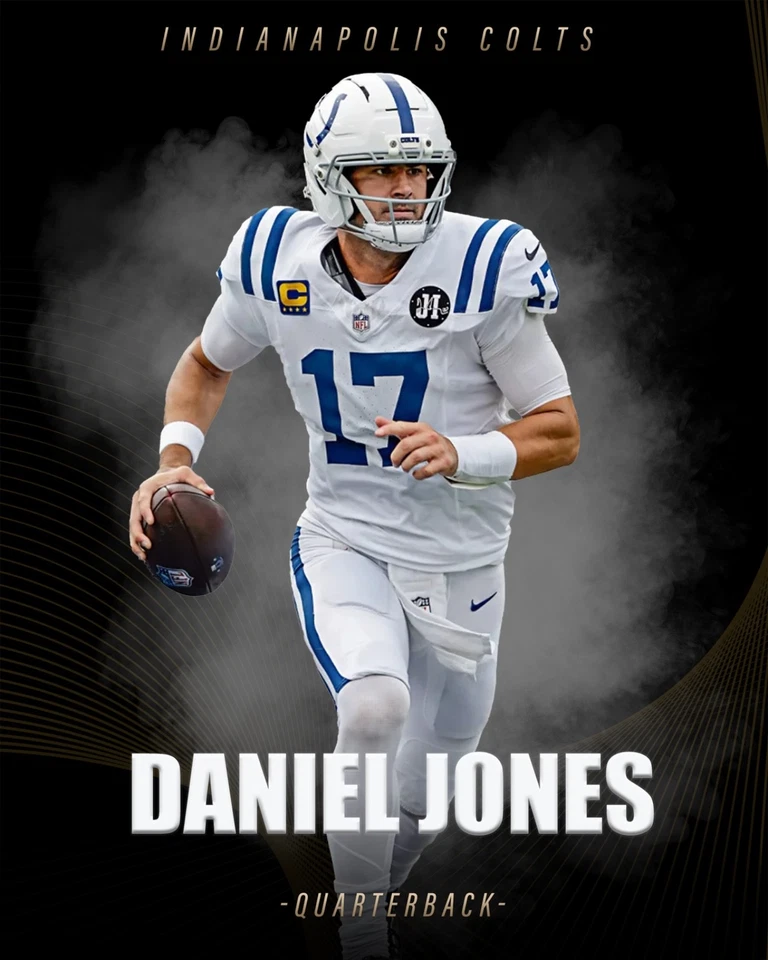Foto de fútbol americano Daniel Jones Indianapolis Colts 8x10 NFL colección MAN CAVE Foto 1 de 1