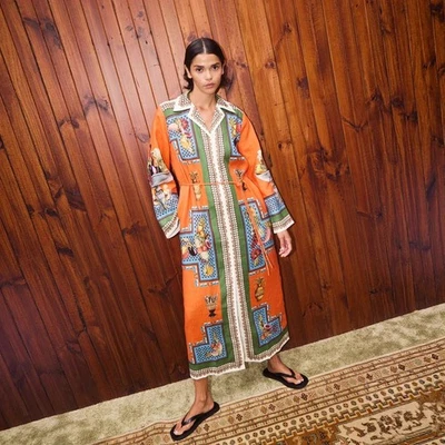 Maxi Vestido Hombre Manga Larga Cóctel Fiesta Vacaciones Playa Boho Solero S-XXL Foto 1 de 4