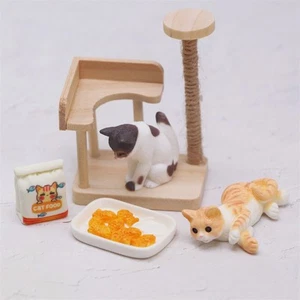 1:12 Scale Dollhouse Miniature Wooden Cat Climbing Frame Set Pet Garden Decor - Picture 1 of 9