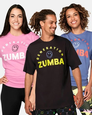 Camiseta unisex Zumba Generation - ¡Talla 1 para la mayoría! ¡Elige negro o púrpura! Foto 1 de 4