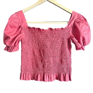RIDLEY LONDON | Blusa fruncida con mangas abullonadas | Reino Unido Talla 8 / EE. UU. Talla 4 - Imagen 1 de 5