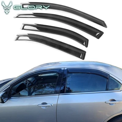 Fits 06-12 Ford Fusion Lincoln MKZ Acrylic Window Visors Vent Shade Deflector - Image 1 of 4