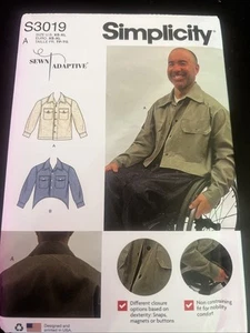 Simplicity Sewing Pattern S3019 Sewn Adaptive Jacket Shacket Mobility Comfort UC - Picture 1 of 1