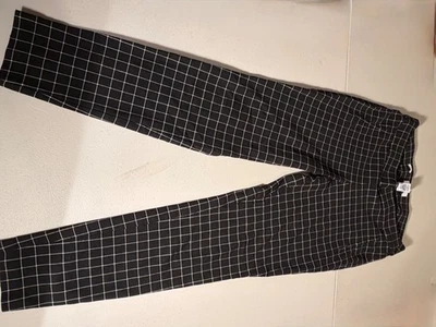 Pantalones ajustados para mujer Elle negros/blancos a cuadros talla grande Foto 1 de 4