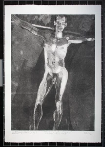 Willibrord Haas Männerakt Tobias als Gespenst signiert Radierung 1996 16/20 - Bild 1 von 2