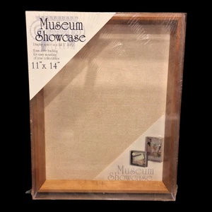 Encimera de madera museo vitrina vitrina caja 11" x 14" tapa de vidrio - Imagen 1 de 10