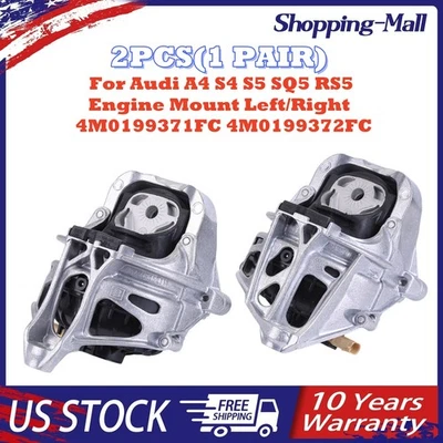 FOR AUDI A4 S4 S5 SQ5 RS5 2017-2020 2.0L LEFT & RIGHT ENGINE MOUNTS 2PCS SET NEW - Image 1 of 4