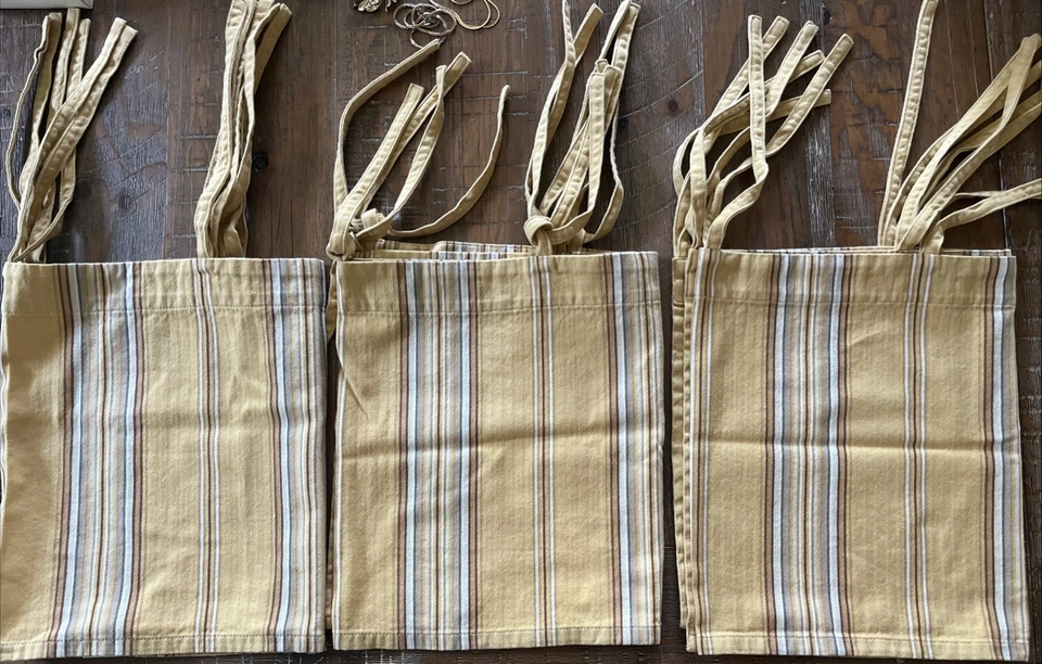 "3 cenefas de granero de cerámica de colección con lazos, 43x12,5"" dorado, marrón, marfil, rayas grises" Foto 1 de 4