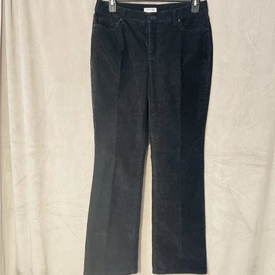 St John's Bay 蓝色海军蓝灯芯绒裤子弹力靴型经典女式 12 码 — 第 1/4 张图片