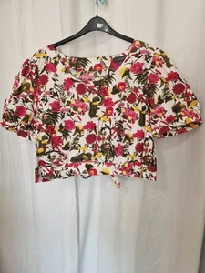 #ladies Size 18 Cropped Tunic Top With Open Slit Back Nwt - Picture 1 of 12
