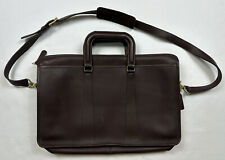 Vintage Coach F6C 5282 Brown Leather Satchel Tote Briefcase Bag Zip Top Zipper