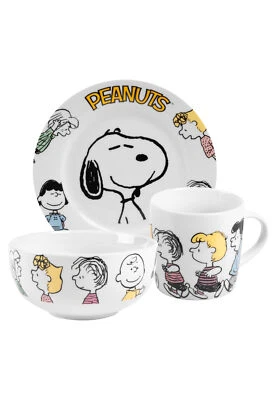The Peanuts Frühstücksset Snoopy -Family - Geschirr Set 3-tlg aus Porzellan - Bild 1 von 4