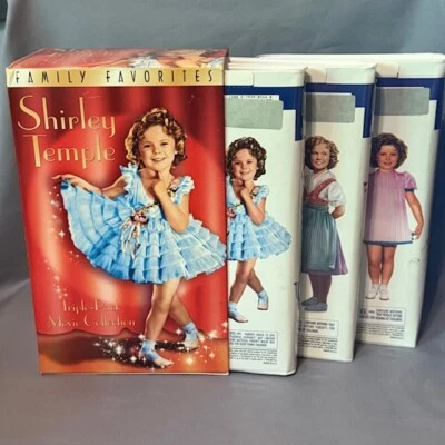 Shirley Temple VHS Tape Triple-Pack Movie Collection Curly Top Heidi Baby Bow - Image 1 of 4