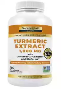 Nature's Lab Turmeric Extract 1000mg with Curcumin C3 Complex & BioPerine, 180 V - Picture 1 of 2
