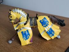 Papo 2011  Brown Horse Dressed in Yellow & Blue with Eagle Crest (Broken Ear) 
