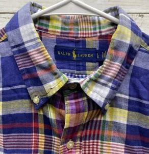 Polo Ralph Lauren Camisa a Cuadros Lino Colorido Para Hombre Botón Manga Larga Grande - Imagen 1 de 23