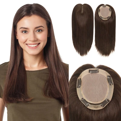 Women Top Pieces Human Remy Hair Topper Silk Top Systems 16'' Chinese Hair TP29 - Image 1 of 4