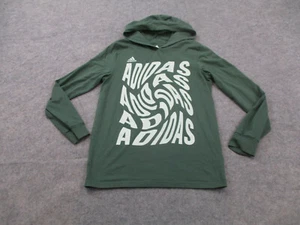 Adidas Hoodie Boys Large Green Swirl Oxide Pullover Sweatshirt Spell Out 14 / 16 - Picture 1 of 9