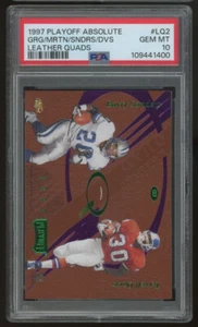 1997 Playoff Absolute Barry Sanders Davis Martin George Leather Quad #LQ2 PSA 10 - Picture 1 of 2
