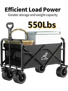 330LBFoldable Utility Cart-All-Terrain Garden Wagon for Beach,Camping,Sports - Picture 1 of 8