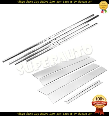 Para Toyota Corolla 2014 2015 2016 pulido 4 piezas alféizares de ventana + molduras de pilar de puerta Foto 1 de 3