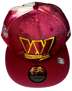 Chapeau New Era Washington Commander 9FIFTY colorant à encre latéral rouge blanc OSFM - Photo 1/7