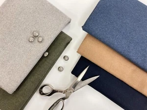 Abrigo de invierno cálido de tela de lana Melton 70 % lana 30 % poliéster material grueso - Imagen 1 de 39