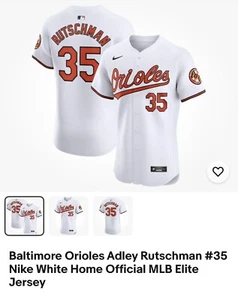 Baltimore Orioles Adley Rutschman #35 Nike White Home Official MLB Elite Size 48 - Picture 1 of 15