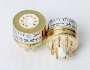 1pcs Gold plated 12AU7 12AX7 to 6SL7 6SN7 Tube Converter Adapter Socket New - Picture 1 of 4