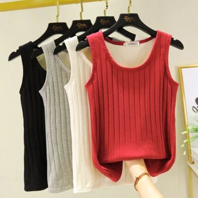 Mujeres Chaleco Forrado de Vellón Camiseta sin Mangas Camisa Correa Ancha Calce Ajustado Informal Cálido Invierno Foto 1 de 4