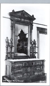 ANTIQUE WALNUT DRESSER real photo postcard rppc johnson home interior furniture - Picture 1 of 2