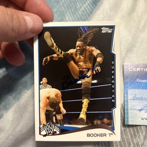 WWE BOOKER T Signed Card Raw Smackdown with Certificate of Authenticity. - Picture 1 of 3