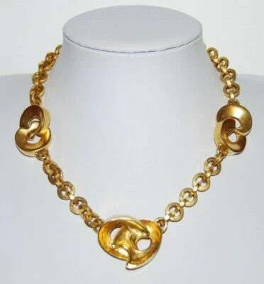 ELEGANTE COLLAR ESTILO MODERNISTA METAL TONO DORADO AUDAZ ROBERT LEE MORRIS VINTAGE Foto 1 de 4