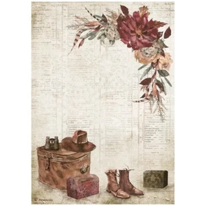 Stamperia A4 RICE PAPER - OUR WAY - COUNTRY ELEMENTS, Boots, Hat, Decoupage - Bild 1 von 1
