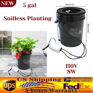 Deep Water Culture DWC Hydroponic Grow System Kit,5 Gallon Round Bucket System - Picture 1 of 13