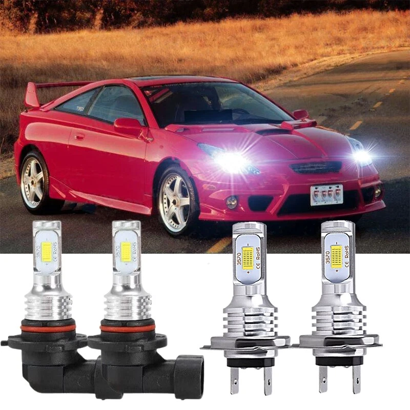 Kit de bombillas LED delanteras haz alto/bajo 6000K para Toyota Celica GT 05-03 cantidad 4 Foto 1 de 4