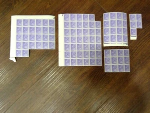 GB SG742Ev BLOCKS 120 STAMPS MACHIN 1967 1/- PVA BLUISH VIOLET UM CAT £180 - Picture 1 of 3