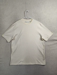 Perry Ellis Men Shirt XXL Cream 100%Cotton Short Sleeve Ribbed Regular Fit Shirt - Picture 1 of 16