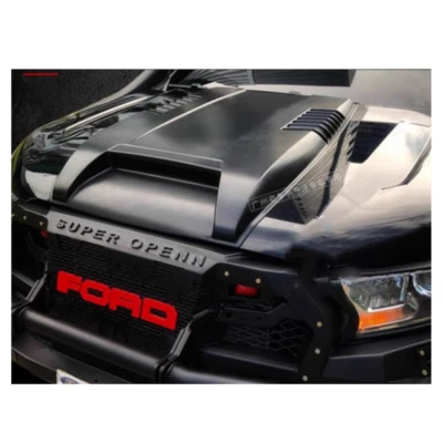 Haubenhutzen Motorhaube Lüftung Schutz für Ford Ranger 2016-2022 ABS Mattschwarz