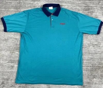 Camisa esportiva masculina vintage Hartwell 2XL azul OKI manga curta casual - Imagem 1 de 4