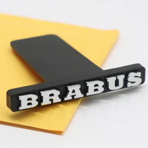 Black Chrome Grille Emblem Fits For BRABUS Front Grill Radiator Nameplate Badge - Picture 1 of 8