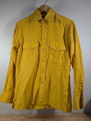 Vintage Austin Reed John Weitz Button Up Shirt Yellow - Wool Cotton - England - Image 1 of 4